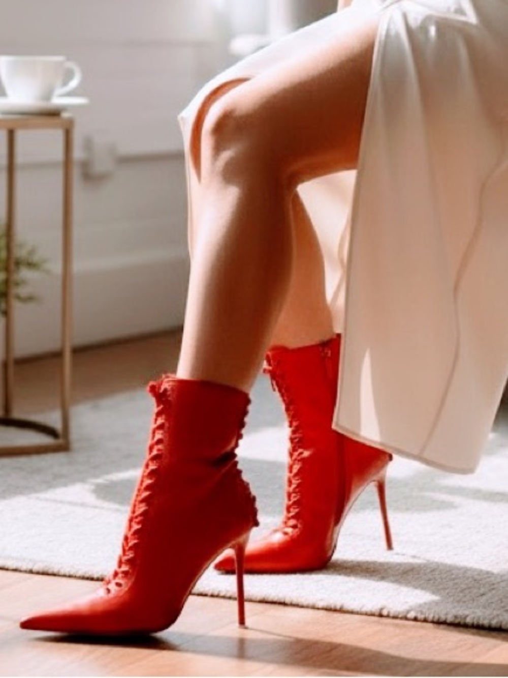 Steve Madden Leather Lace-Up Stiletto Dress Booties